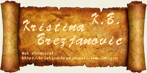 Kristina Brezjanović vizit kartica